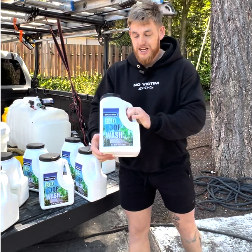 Load video: Introducing Spencer&#39;s Eco Roof Wash!